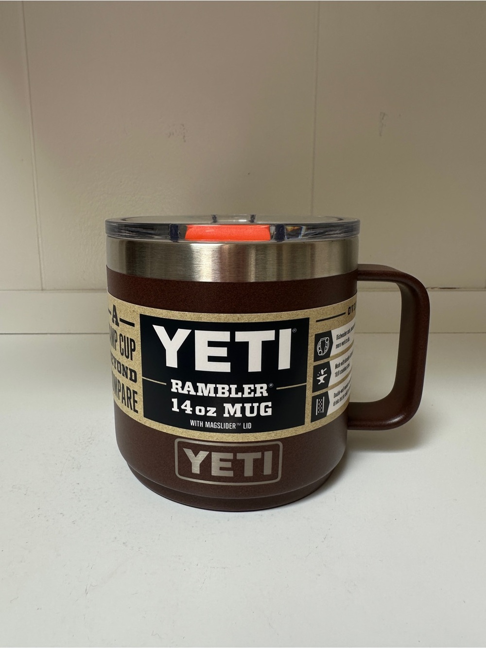 Yeti Rambler 14oz Mug in Wetlands Brown. NWT.